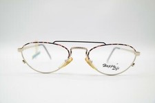 Vintage Happy Life 2998 Gold Schwarz Mehrfarbig Oval Brille Brillengestell NOS