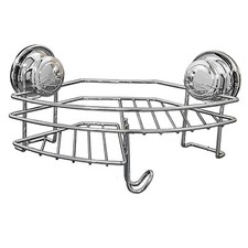 Eck Duschgestell Metall Chrom Dusch Bad Ablage Korb Gestell Saugnapf Seife Gel