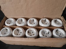 Orig. kein Bakelit Steckdose Schuko AP weiß alt antik DDR Schalter Ruhla ERU