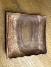 Holzteller Teller Schüssel Schale Tablet Ablage 20,5 cm Natur quadratisch