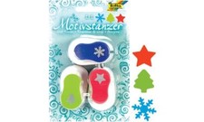 Folia Weihnachtsmotiv Locher klein Set 1 Kunststoff Stanze Metall Motivstanzer