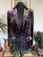 Zara Paisley Maulbeerseide Samt Blazer Jacke - Größe S Mantel Blogger Favorit