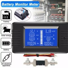 LCD Display AC DC Batterie Monitor Meter 0-200V 100A Volt Amp Auto Solar Shunt
