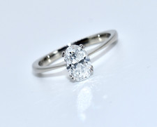 Solitär Oval Diamant Ring 1,00ct., 750/18K Weißgold, 4,30g, Größe 58 Handarbeit!