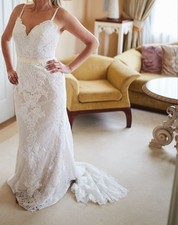  Brautkleid mit Spitze von Anna Sorrano Größe 10