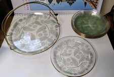 Glas-Obstschale mit Henkel + 6