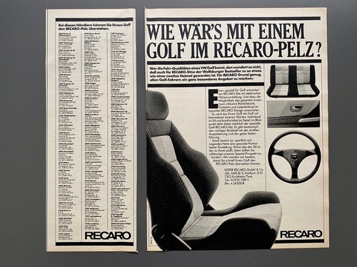 Recaro sportsitz golf im - vw,