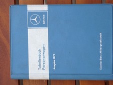 Mercedes Benz Tabellenbuch (für alle Oldtimer bis 1972)