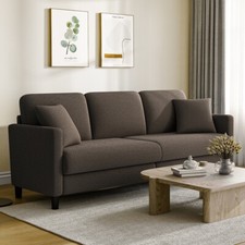 3 Sitzer Sofa Gästesofa Modern Couch 3er Sitzsofa Teddy Fleece Stoff Sofa Kaffee