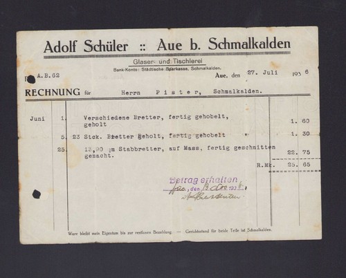 Aue rechnung 1936 adolf - rechnung, 1936,