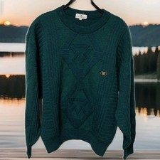 BALENCIAGA SPORT 90s Vintage Knit Sweater Deep Green Solid L