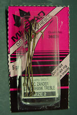 RARITÄT Mustad Zanderhaken Longshank Treble Drilling Größe 2