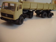 Wiking Mercedes Benz  Kippsattelzug 4 - achser Hellgrün neutral  1:87 HO