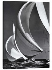 Leinwandbild Spinnaker auf Rennsegelbooten, 1940