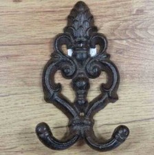 Garderobenhaken Gusseisen Kleiderhaken Wandhaken Antikbraun Doppelhaken BB-85-BR