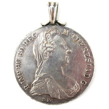 Anhänger Münze Maria Theresia Taler Silber Österreich pendant silver coin +
