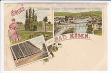 SAALEKREIS , LITHO GRUSS AUS BAD KÖSEN , NAUMBURG ca1900