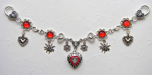Edle charivari kette rot herz - rot,