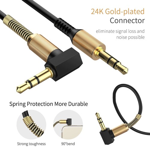 Aux audio spiralkabel 5m - audio,