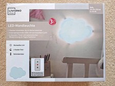 Livarno Led Wandleuchte Wolke warmweiß mit Fernbedienung batteriebetrieben Kind