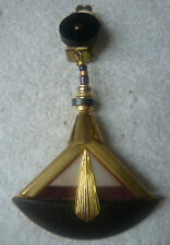 langani Ohrclip unbenutzt lang Perlen Perlmutt Leder Holz goldfarben