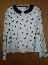 H&M Bluse Gr. 34 weiß/schwarz