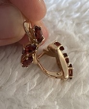 585 Rotgold Ohrringe mit Granaten Russisches Rotgold Neu