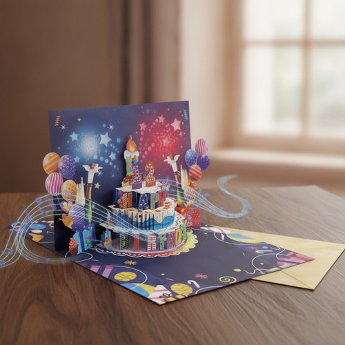Geburtstagskarte mit musik - 3d,