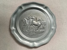 Zinn - Wand - Teller " Pferde "