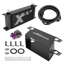 16 Reihen Motor Ölkühler Universal Kit AN10 Aluminium Thermostat Luftführung Set