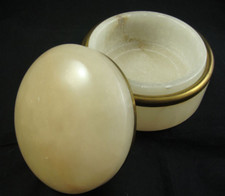 Große Deckeldose Schatulle Onyx Marmor Vintage Antik Deko, 14 cm, 1.594 Gramm