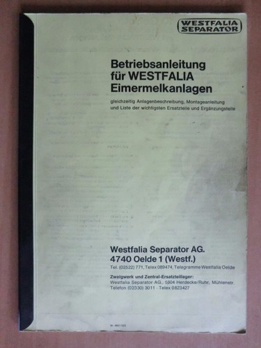 Westfalia eimermelkanlagen - westfalia,