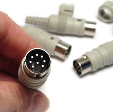 4x DIN-Stecker / Diodenstecker, 8-polig, 270°, Hirschmann MAS 8100 SN, NOS