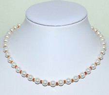 Rosegold Metall Perlen & Weiß