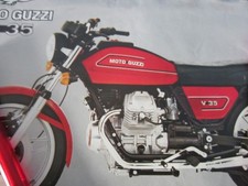 MOTO GUZZI V 35 / V 50 MOTORRAD-Prospekt von 1981 Doppel-Seite Oldtimer BIKE