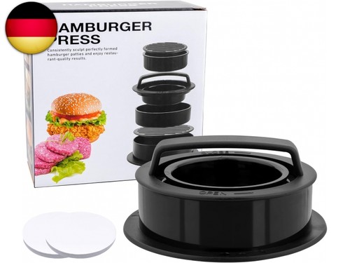 Hamburgerpresse set - 3-in-1,