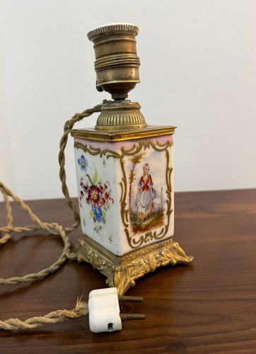 Tischlampe porzellan bronze - porzellan,