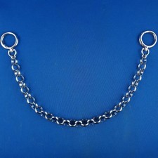 Charivari Kette Erbskette Scharivari Uhrenkette Edelstahl silbern 37cm 12mm