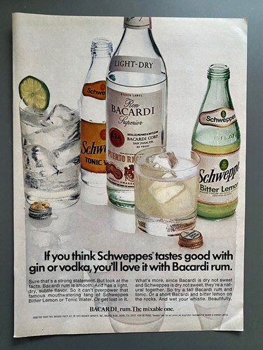 Bacardi rum schweppes - bacardi,