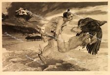 Max Klinger Akt Erotik male nude Ikarus Adler Fliegen Flügel Finis Mythologie