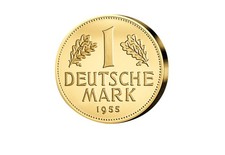 Gigantenprägung Die wertvollste Münze der BRD 1 DM 1955 G mit 24 Karat Goldaufla