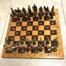 Wunderschönes Schachspiel russische Figuren handbemalt - sehr gut erhalten