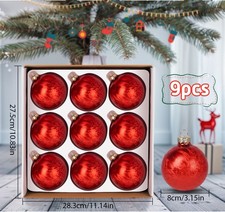 Weihnachtskugeln Glas Φ8cm 9er set Christbaumkugeln Weihnachtsbaumschmuck Deko