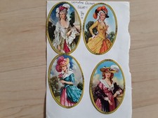 Lackbilder Glanzbilder Oblaten 70er Jahre vornehme Damen