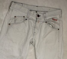 REPLAY BLUE HERREN BEID MV973 JEANS 33/32 REGULAR STRAIGHT W33 L32 WEISS-GRAU