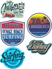 5x SURF Aufkleber Sticker
