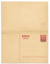 DR 1920 Ganzsachenpk. P 127 - 15 / 15 Pf.r ot Wappen am Eichenstamm, **