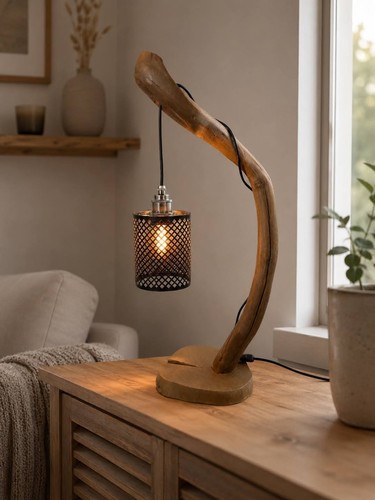 Holzlampe treibholz - holzlampe,