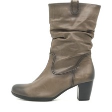 Gabor Damen Slouch Stiefel braun Leder Mittel Reißverschluss Komfort EU 39