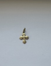 • Fossil • Kreuz Anhänger Beidseitig Tragbar Stainless Steel Gold  28mm TOP